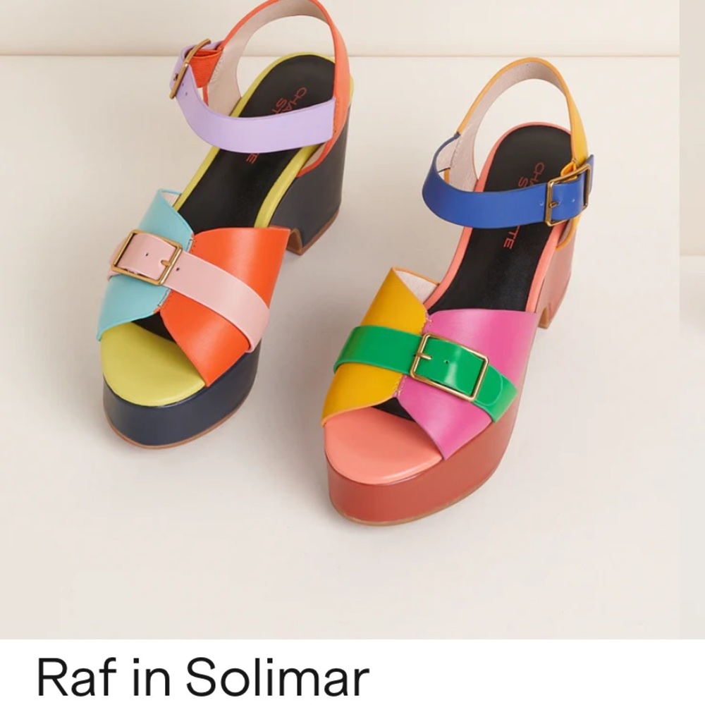 Charlotte Stone Raf in Solomar - Platform Strappy Sandal Multicolor Mismatched